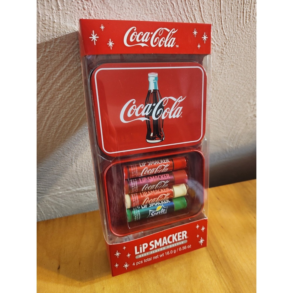 Coca Cola Lip Smacker & Collectible Tin‎ Card Holder Cherry Vanilla Sprite